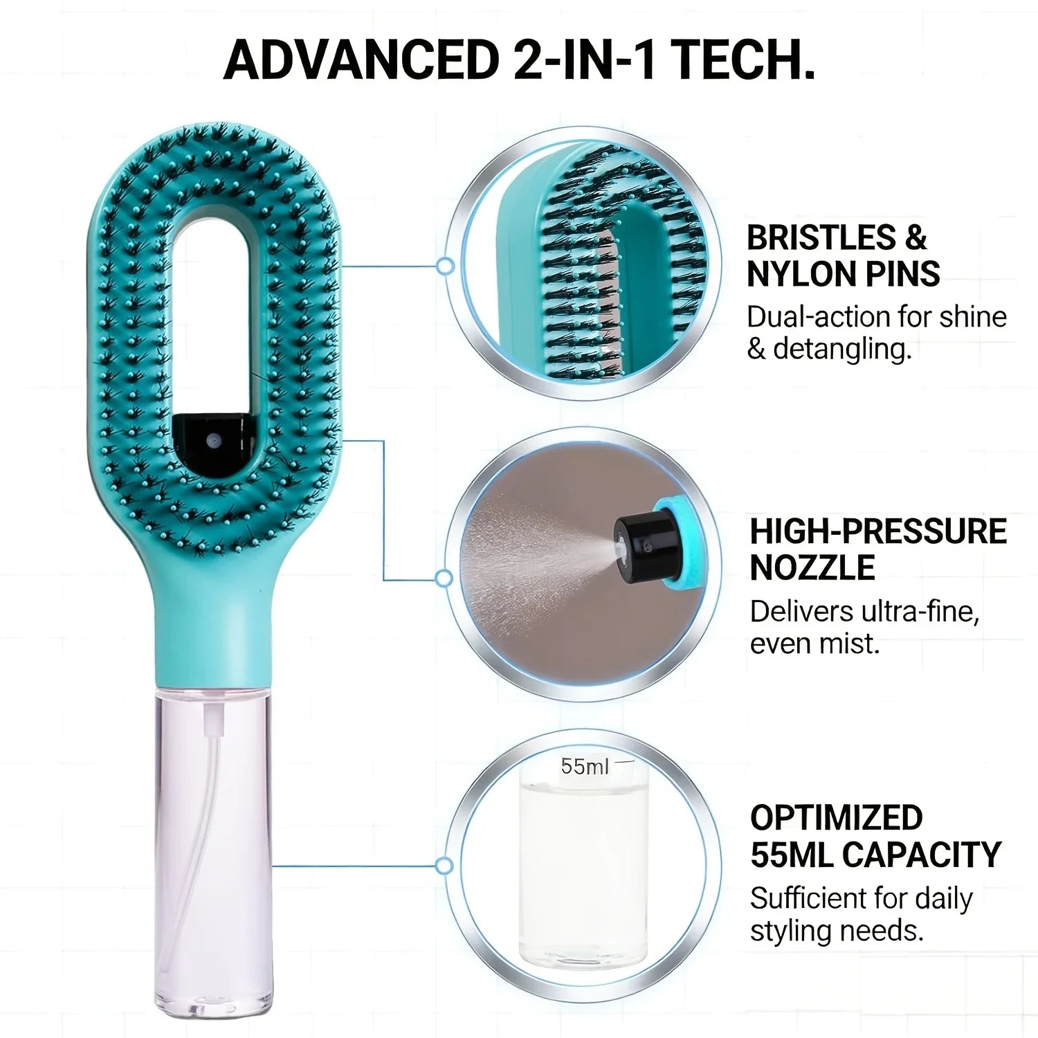 2-in-1 Spray Hairbrush Magic